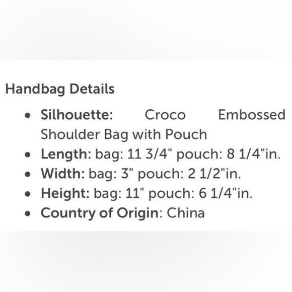 Kate & Mallory Red Studded Croc Embossed Faux Leather Shoulder Bag and Pouch - Picture 3 of 16